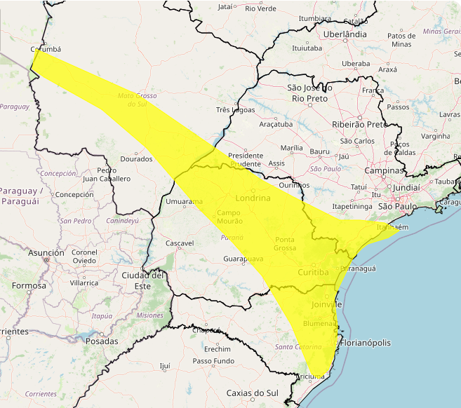 Alerta Inmet para forte tempestade até as 10h da 3°feira, 09