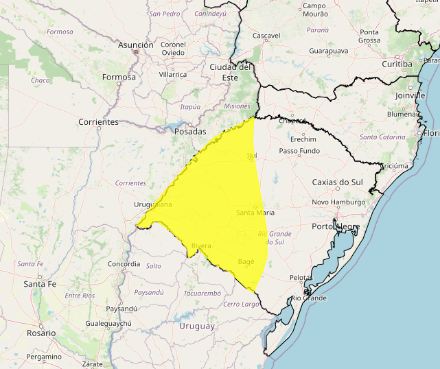 Alerta Inmet para fortes chuvas nos dias 18 e 19