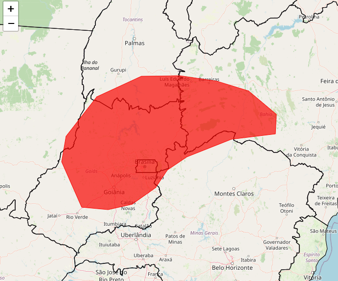 Alerta Vermelho do Inmet até as 18h desta 3°feira