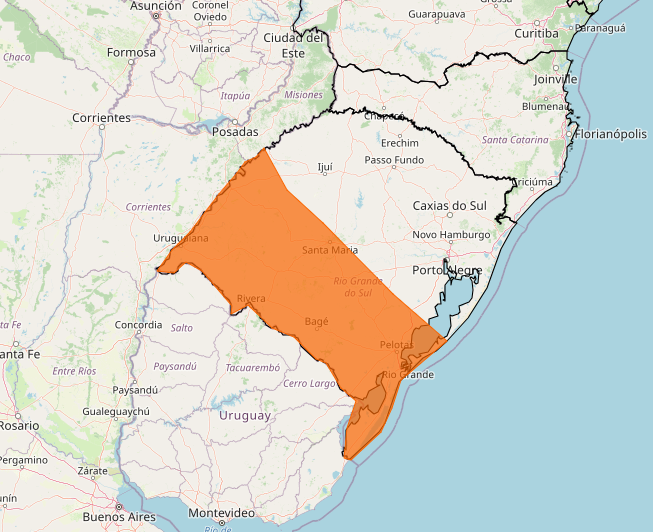 Alerta do Inmet para forte tempestade na região Sul nos dias 02 e 03