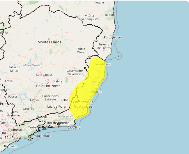 Alerta do Inmet para fortes chuvas nos dias 17 e 18, veja as regiões