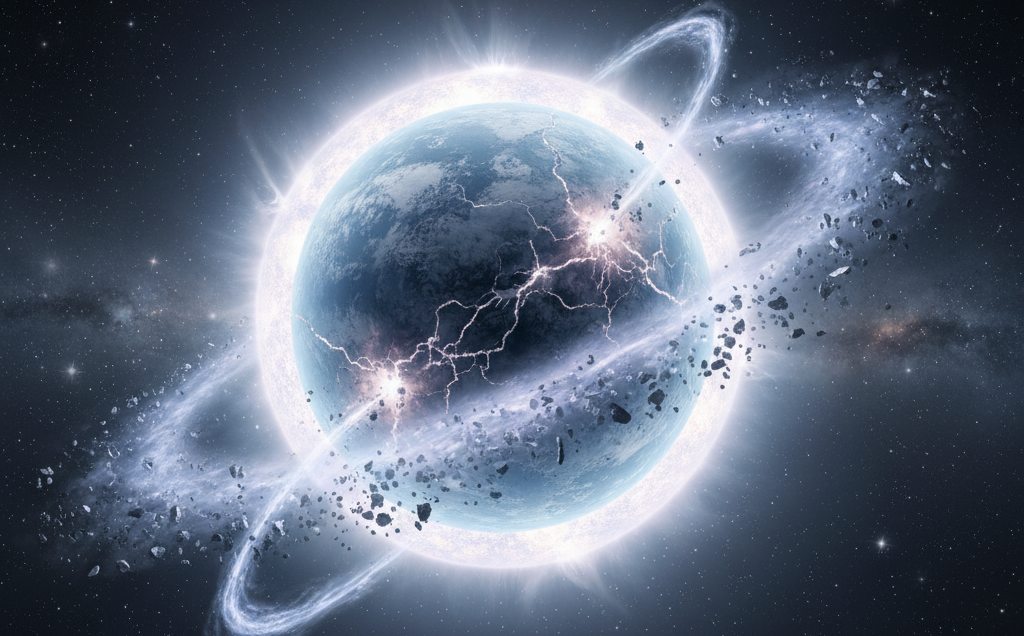 Astrônomos flagram anã branca engolindo planeta gelado