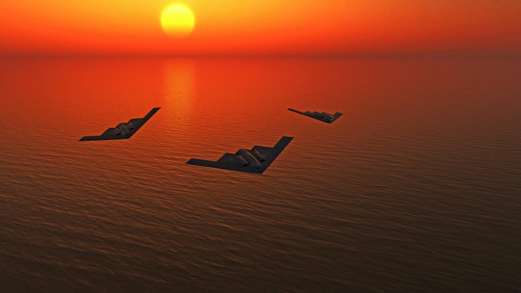 B-2 dos EUA, uma das aeronaves com maior capacidade de sobrevivência do mundo, operar 70 horas sem pousar