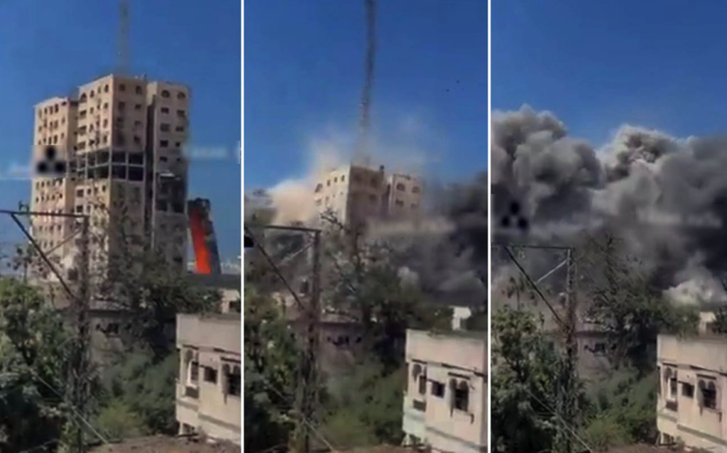 Israel destrói prédio usado pelo Hamas em Gaza após ordem de evacuação