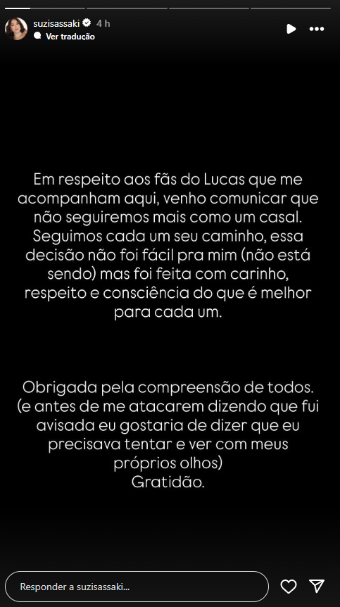Suzi Sassaki termina relação com ex de Jojo Todynho após um mês