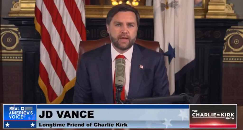 Crusoé: JD Vance homenageia Charlie Kirk e faz alerta sobre “violência política”