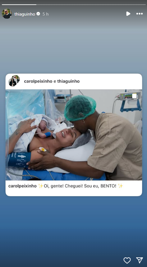 Primeiro filho de Thiaguinho e Carol Peixinho chega ao mundo