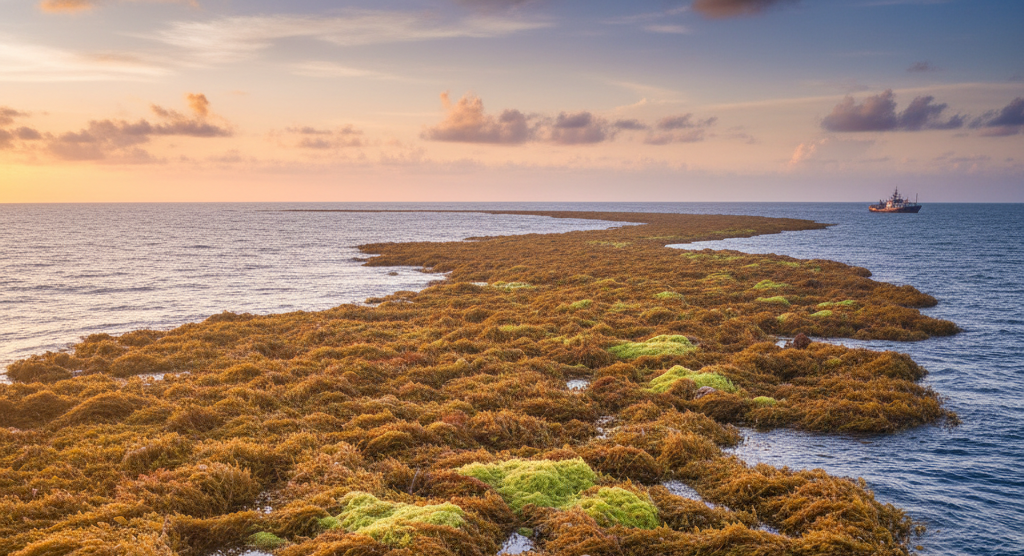 Cientistas alertam para uma faixa castanha do tamanho de um continente que se formou no oceano Atlântico: “Não é um bom sinal”