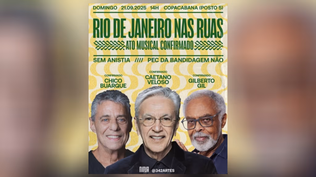Artistas convocam “ato musical” contra anistia e PEC da “Bandidagem”