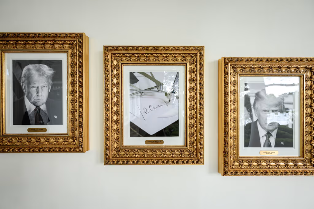 Casa Branca substitui retrato de Biden por imagem de caneta automática