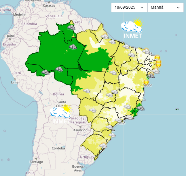 Previsão do tempo aponta chuvas isoladas e volta da onda de calor