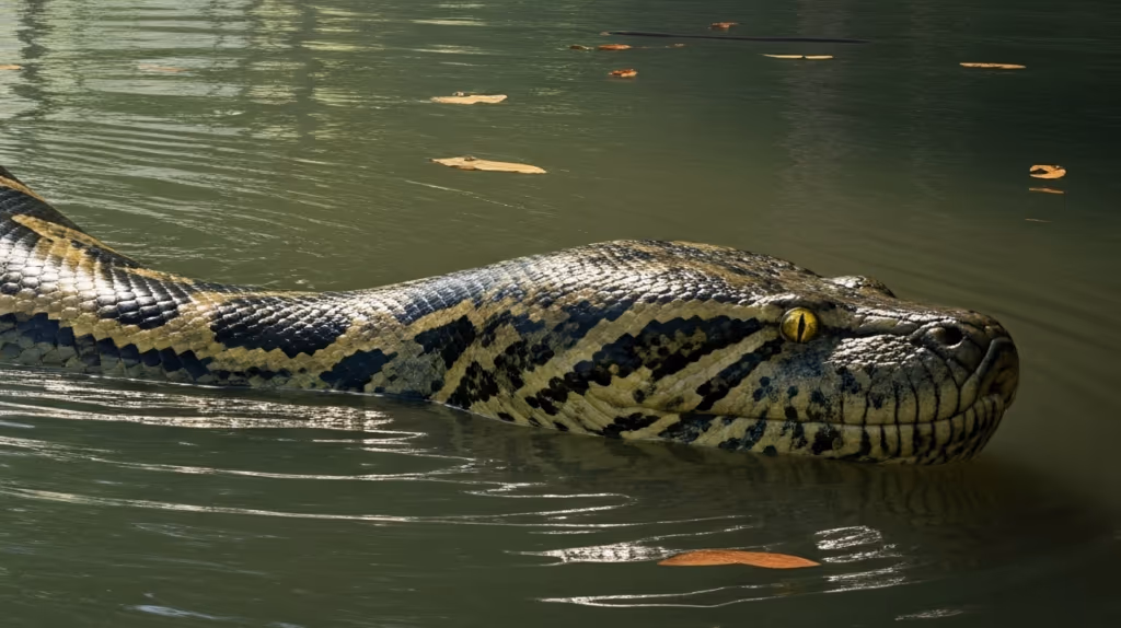 Turista flagra sucuri gigante durante passeio em Bonito