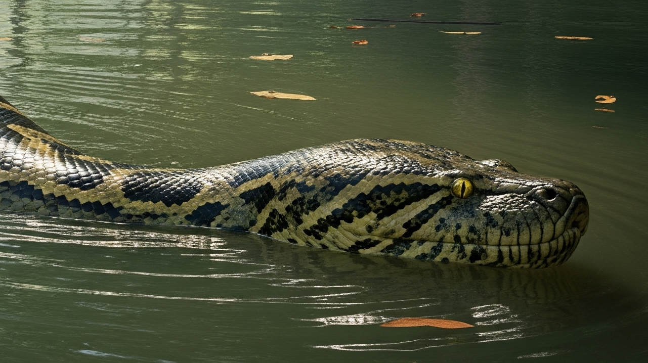 Sucuri é flagrada se preparando para a próxima refeição