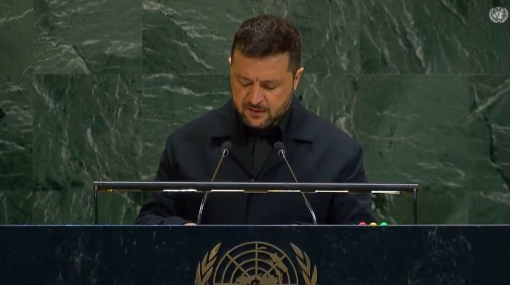 Zelensky na ONU: “Drones russos já estão voando sobre áreas europeias”
