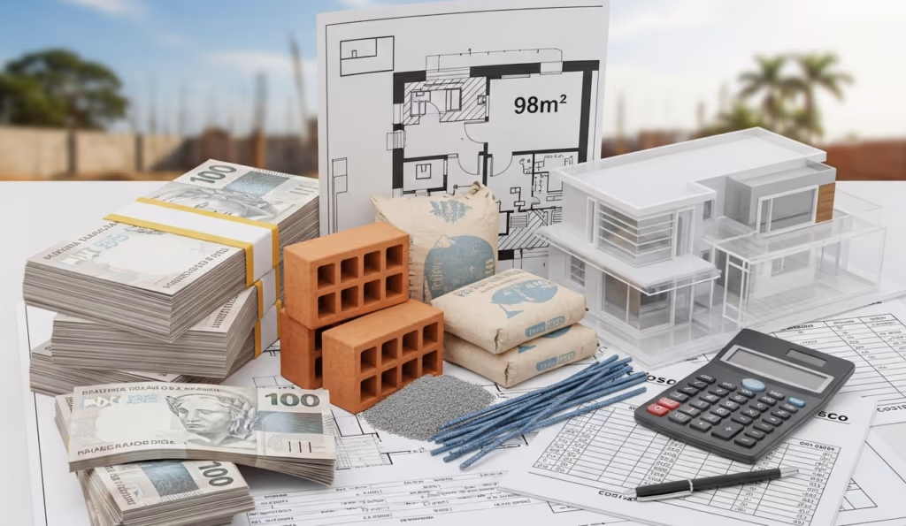 Quanto custa construir uma casa de 98m2 hoje, em setembro de 2025?