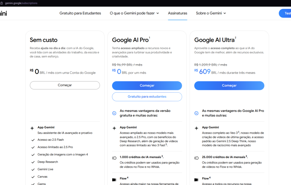 Quanto custa assinar o Gemini Pro no Brasil? Saiba as vantagens da versão paga da IA do Google - Créditos: Reprodução/Google Gemini