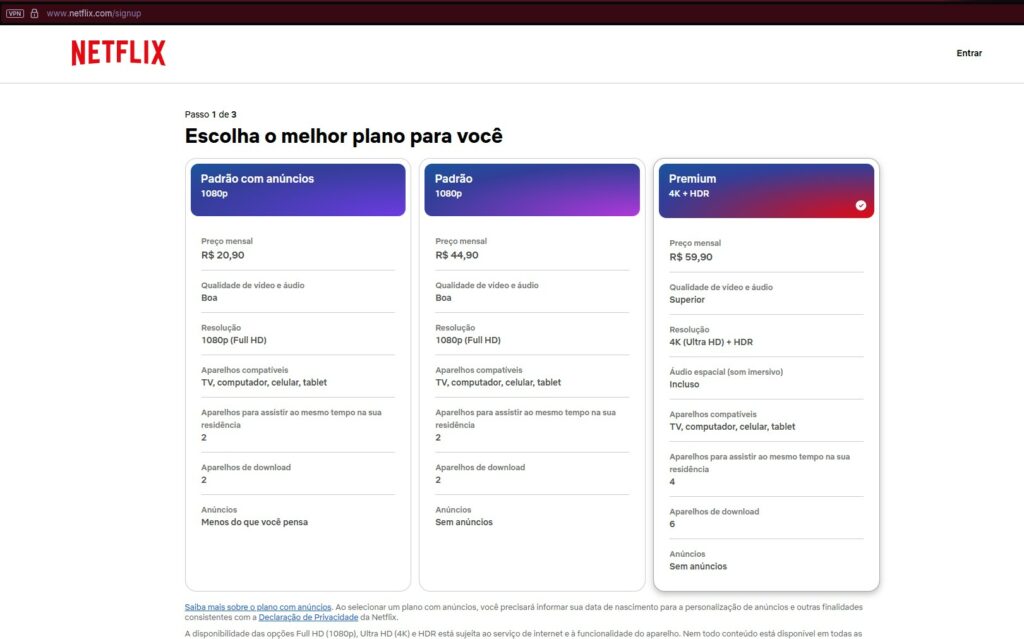 Adeus ao plano queridinho da Netflix, a plataforma agora obriga seus clientes a escolher entre duas opções - Créditos: Reprodução/netflix.com