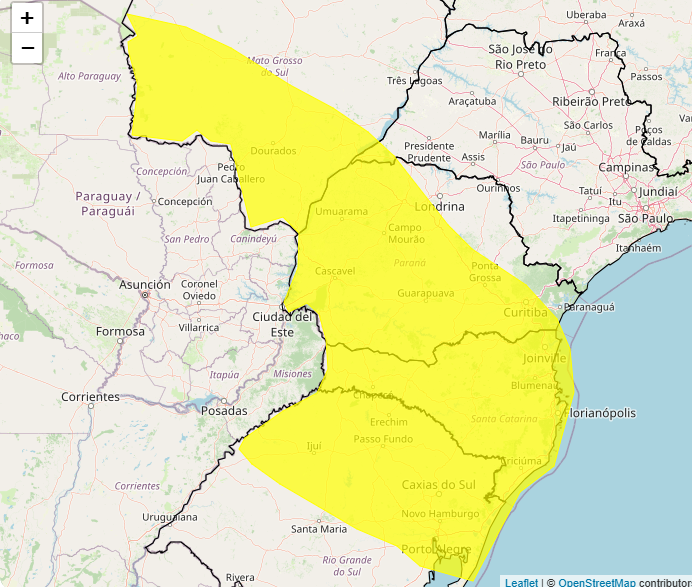 Alerta Inmet para chuvas intensas nesta 2°feira, 06, até as 23h