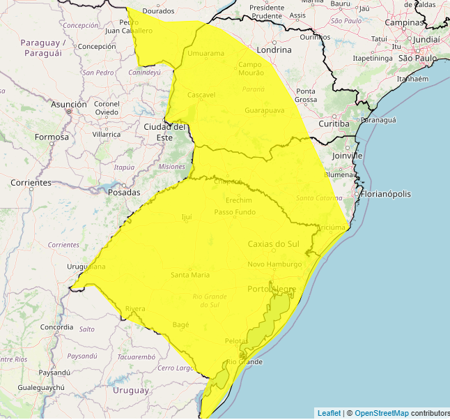 Alerta Inmet para forte tempestade nos dias 16 e 17
