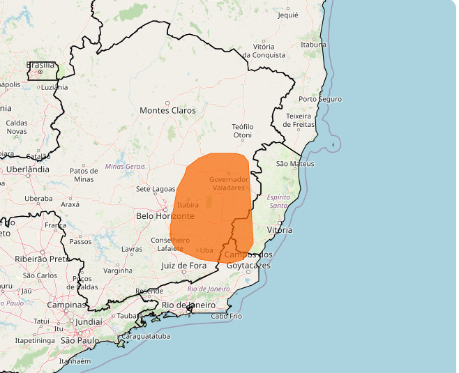 Alerta Inmet para fortes chuvas no sudeste no dias 30 e 31