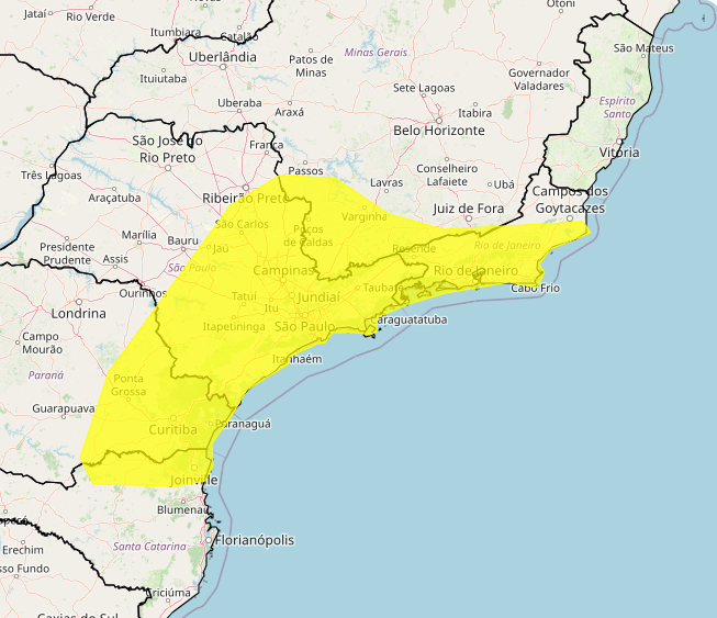 Alerta Inmet para fortes chuvas nos dias 08 e 09, veja as regiões