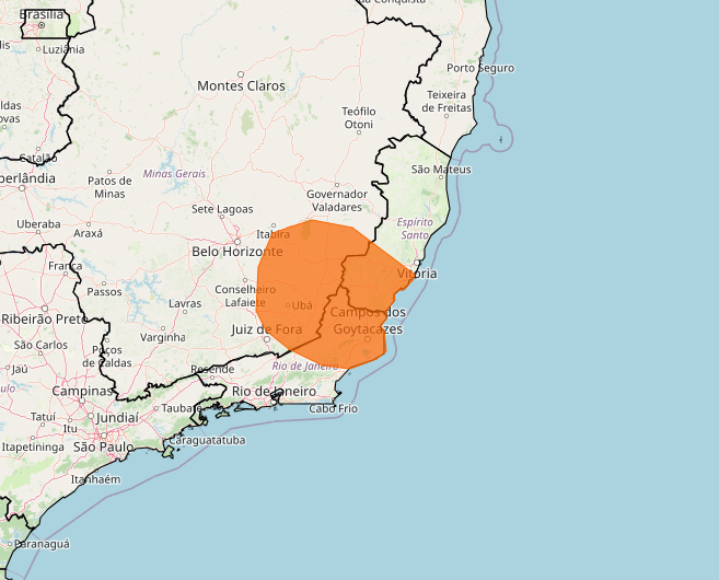 Alerta Inmet para fortes chuvas nos dias 14 e 15