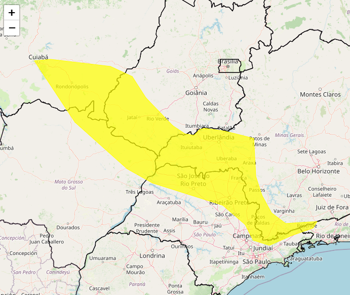 Alerta do Inmet para forte tempestade nos dias 08 e 09