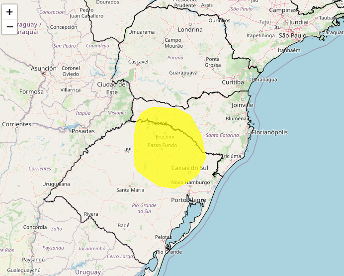 Alerta do Inmet para fortes chuvas no dias 03 e 04