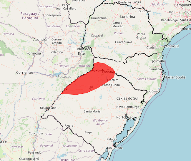 Alerta do Inmet para grande perigo de tempestade nos dias 16 e 17