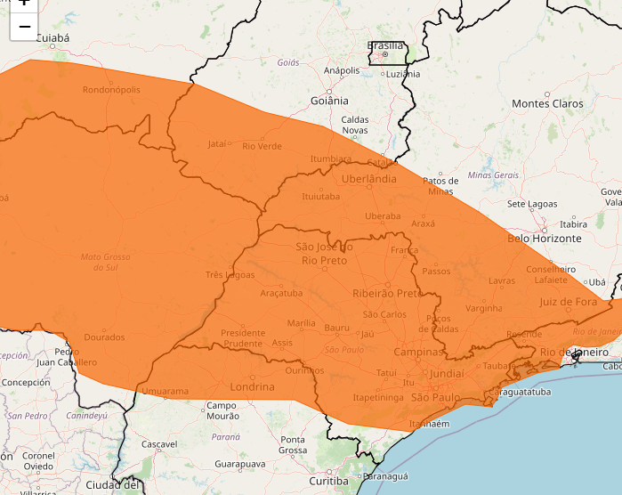 Alerta do Inmet para risco de tempestade nesse final de semana, 18 e19