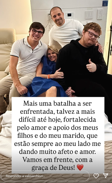 Val Marchiori dá inicio ao processo de tratamento contra o câncer