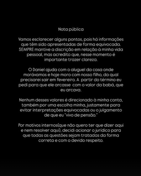 Lorena Maria se pronuncia sobre rumores de dívida de pensão de MC Daniel