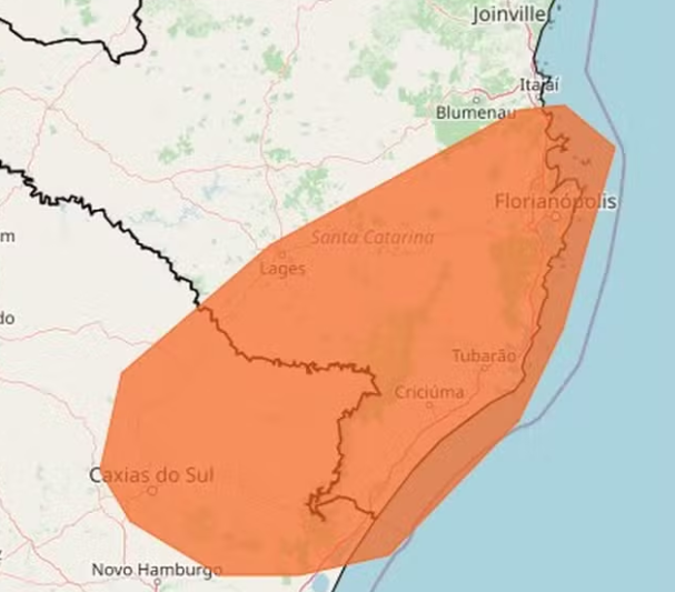 Alerta do Inmet prevê temporais e ventos assombrosos em SC