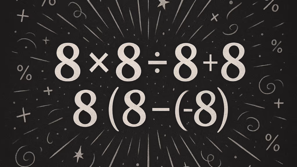 Quanto é 8×8÷8+8÷(8-8)? O cálculo que esconde uma armadilha cruel