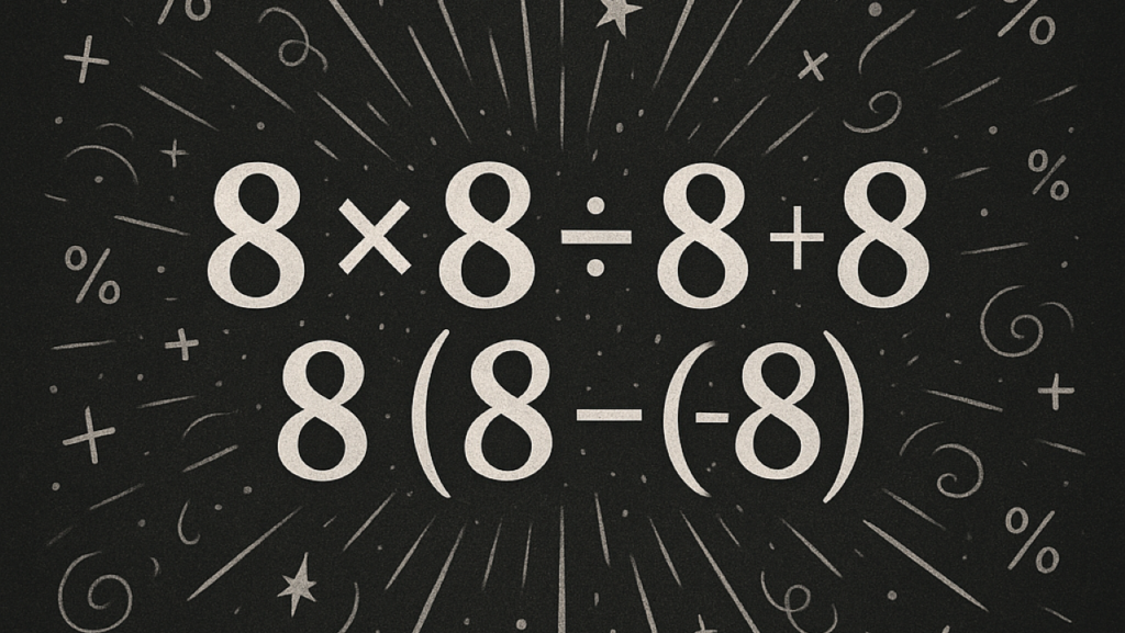 Quanto é 8×8÷8+8÷(8-8)? O cálculo que esconde uma armadilha cruel