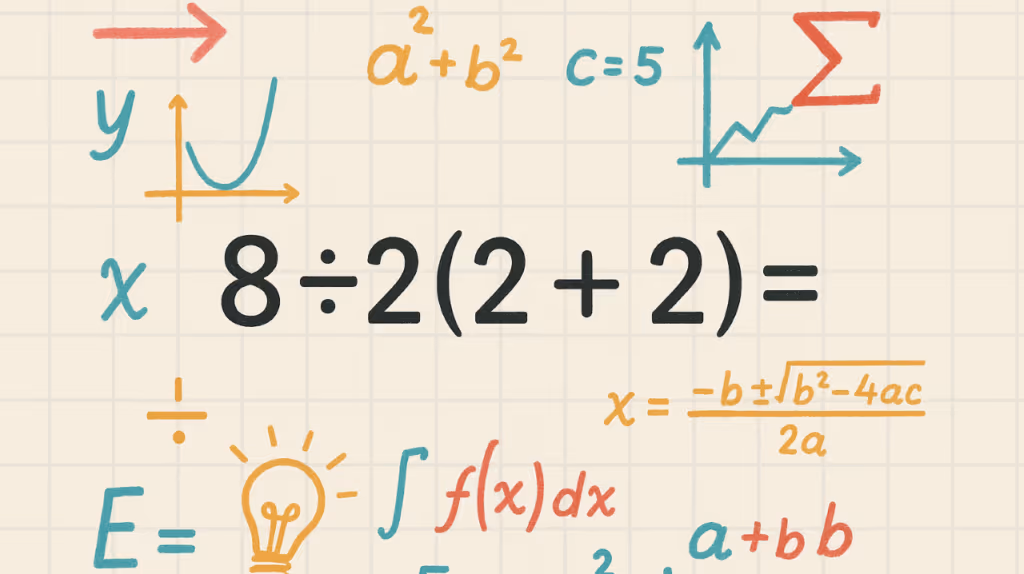 Quanto é 8÷2(2+2)=? O desafio matemático que confunde até mesmo gênios