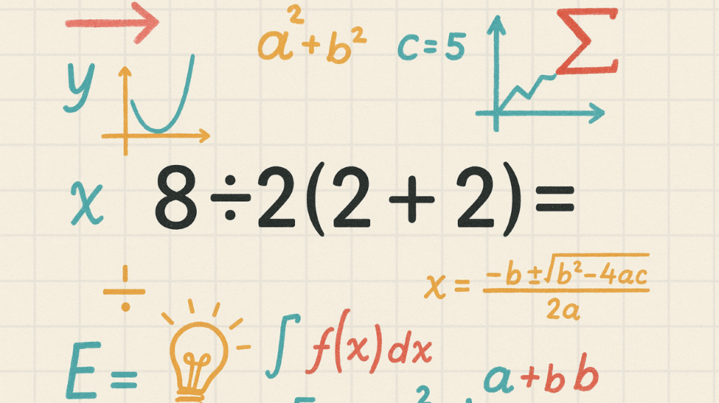 Quanto é 8÷2(2+2)=? O desafio matemático que confunde até mesmo gênios