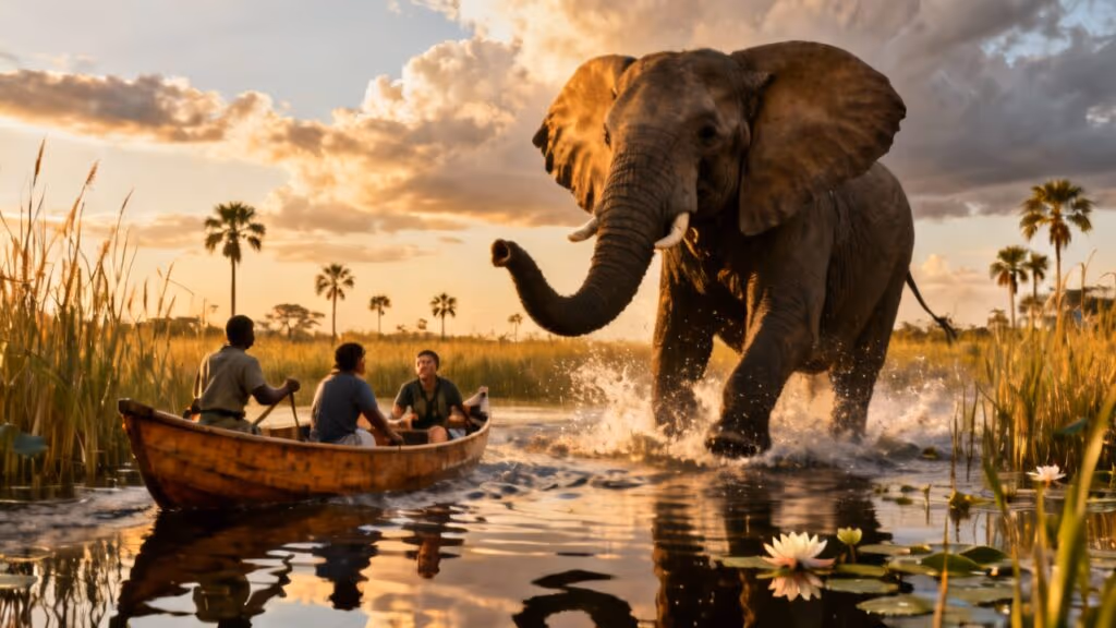 Elefante enfurecido ataca turistas e causa o terror durante safari
