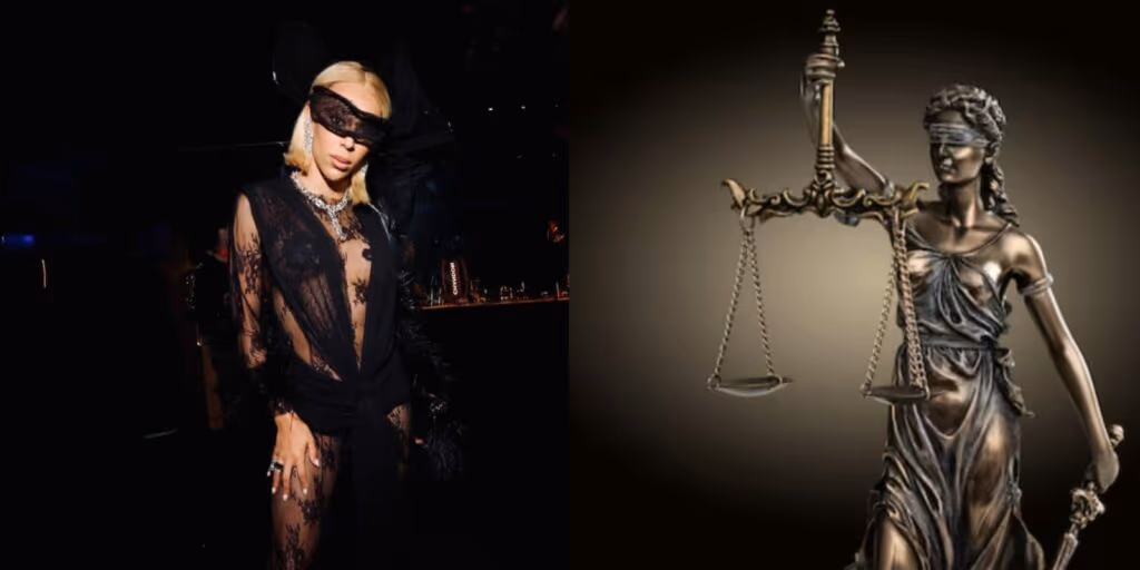 Erika Hilton vai a festa de Halloween fantasiada de “deusa da justiça”