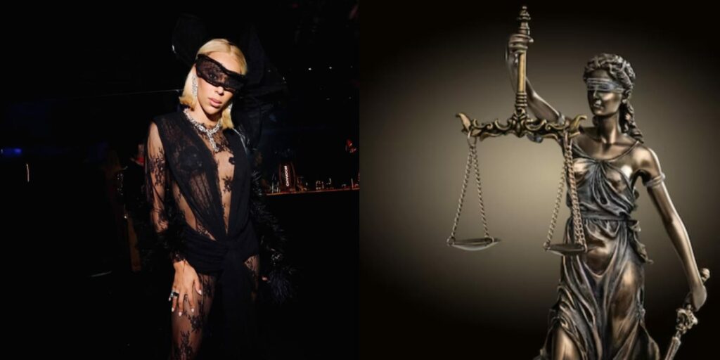 Erika Hilton vai a festa de Halloween fantasiada de “deusa da justiça”