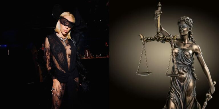 Erika Hilton vai a festa de Halloween fantasiada de "deusa da justiça"