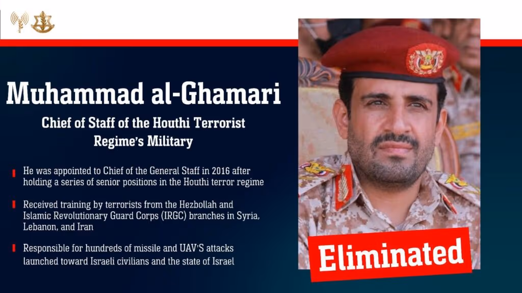 Israel elimina chefe do Estado-Maior dos rebeldes Houthis