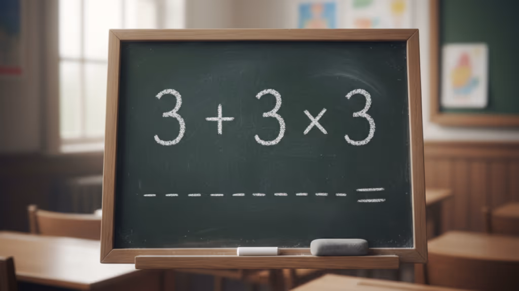 Você acha que 3+3×3 é igual a 18? Veja por que está errado