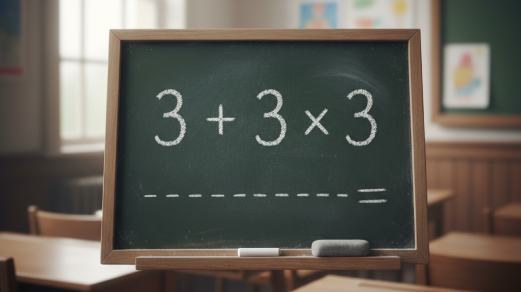 Você acha que 3+3×3 é igual a 18? Veja por que está errado