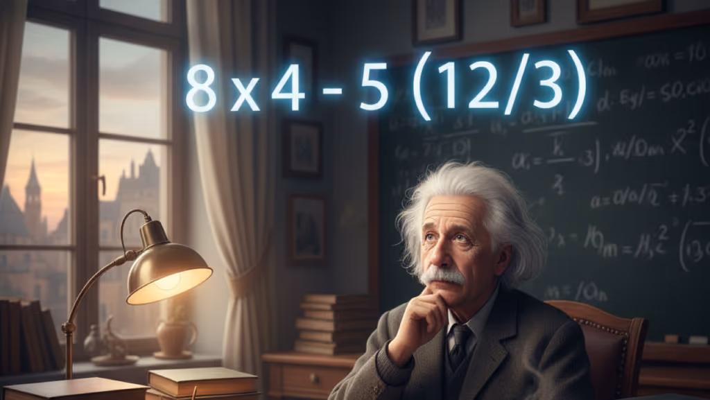 Como resolver 8×4-5(12/3)? A conta que desafio até mesmo gênios