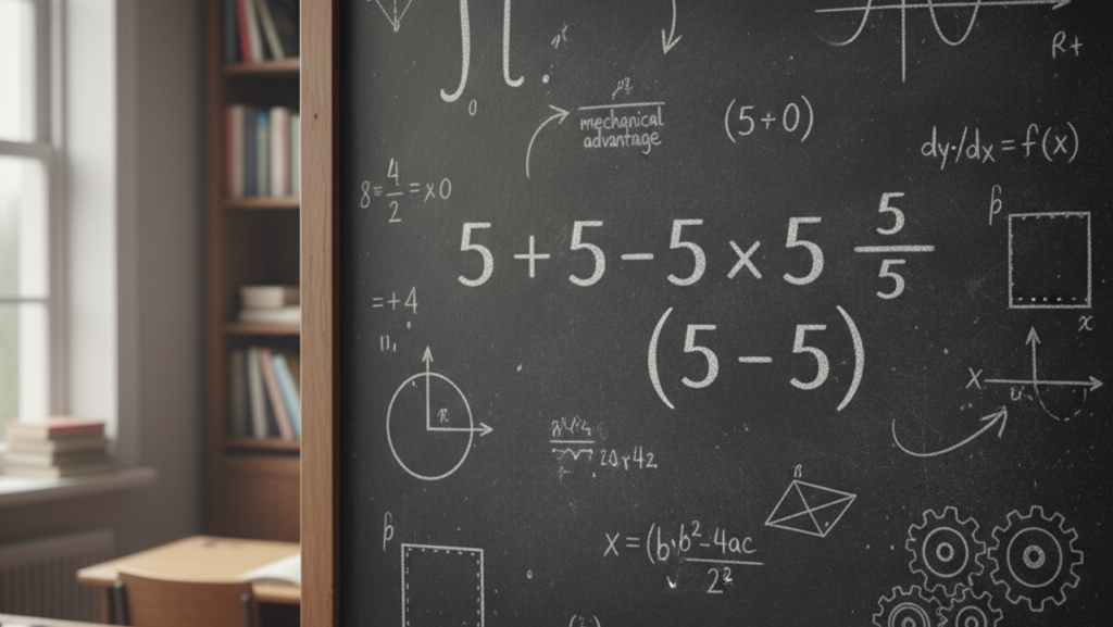Quanto é  5 + 5 – 5 x 5 ÷ (5 – 5)? O desafio matemático que testa até mesmo os gênios