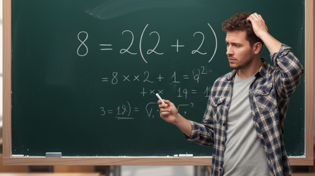 Quanto é 8 ÷ 2(2 + 2)? A conta matemática que divide a internet em dois grupos?