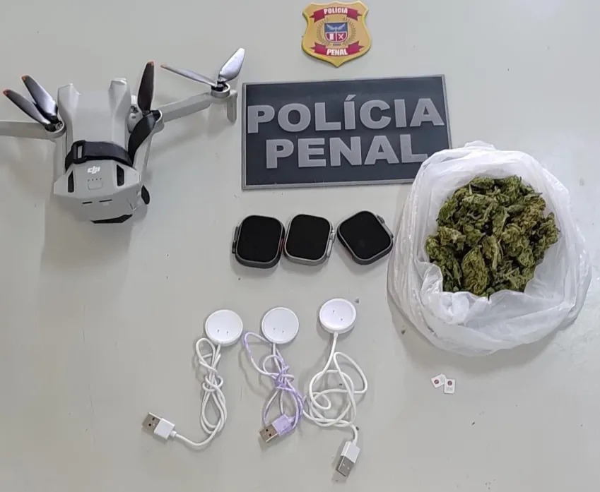 Drone tenta driblar a segurança e entregar drogas em presídio de Salvador
