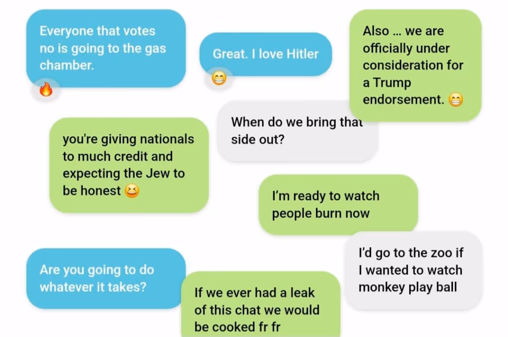 Vazam conversas racistas de jovens republicanos no Telegram