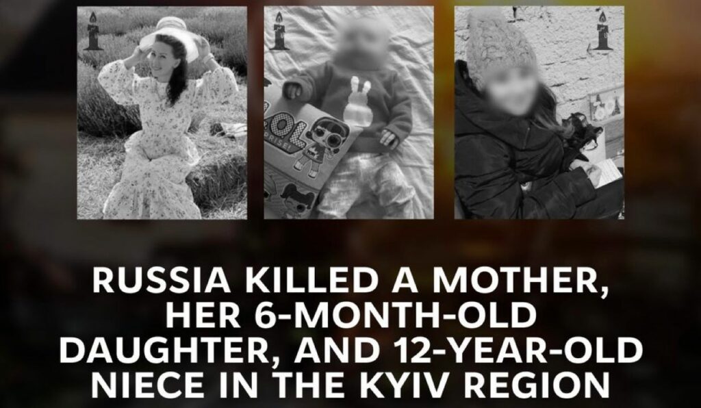 Ataque russo mata mãe, filha de 6 meses e sobrinha de 12 anos na região de Kiev